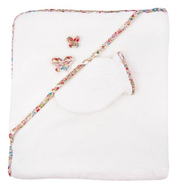 Trousselier Cape de Bain Fleurs Rouges